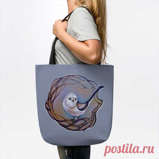 Long Tailed Tit, little cute songbird - Cute Animals - Tote | TeePublic