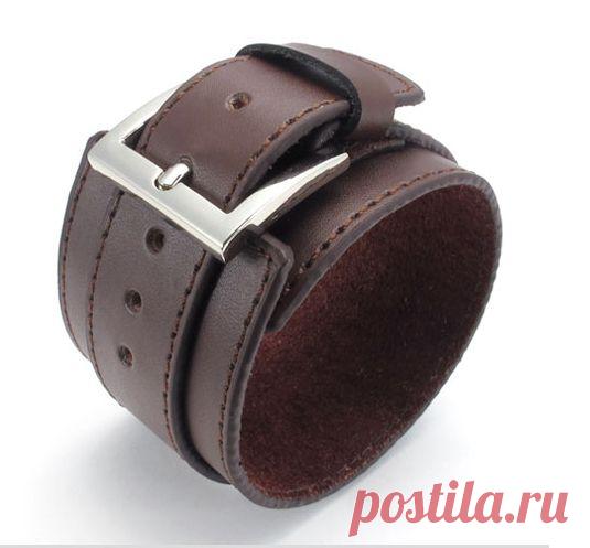 Купить кожаный браслет-напульсник, классический по низкой цене