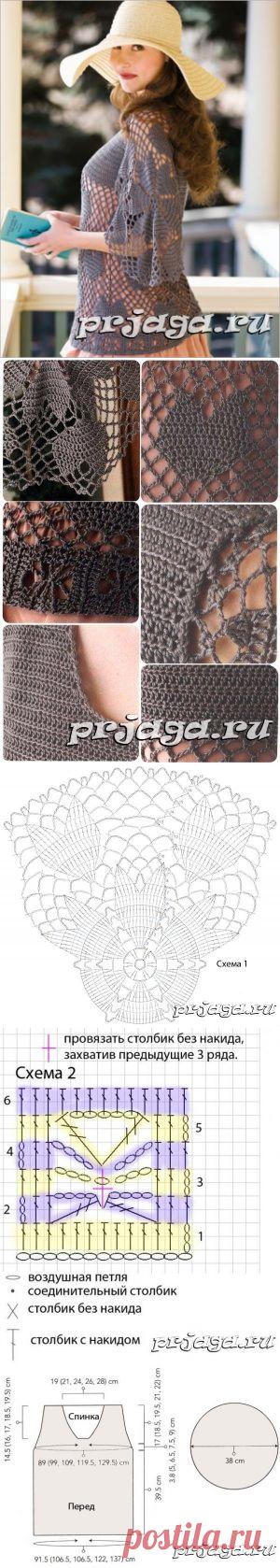 Ажурная кофточка крючком