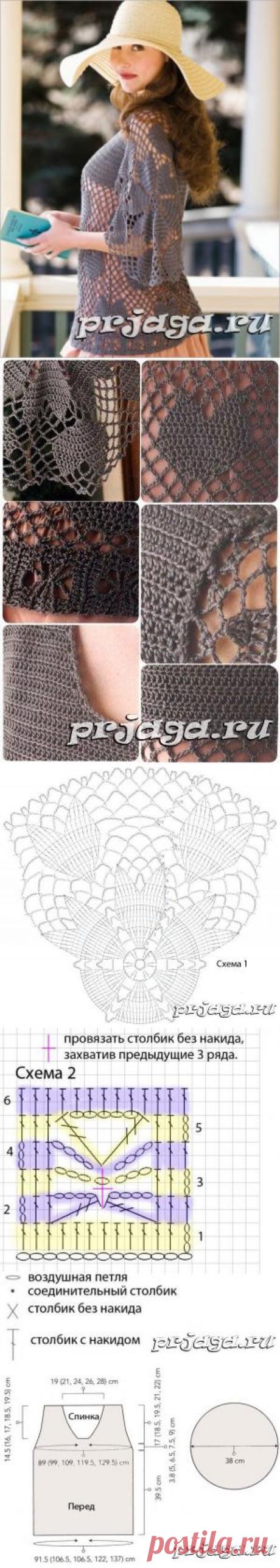 Ажурная кофточка крючком