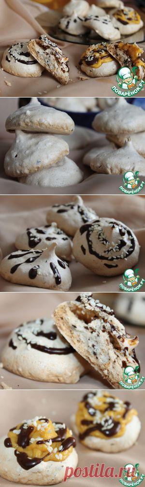 Воздушное шоколадно-кунжутное печенье - кулинарный рецепт