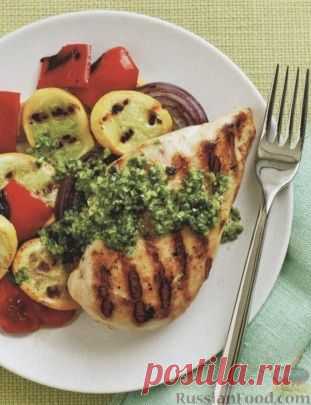 Рецепт: Куриное филе и овощи, жаренные на гриле на RussianFood.com