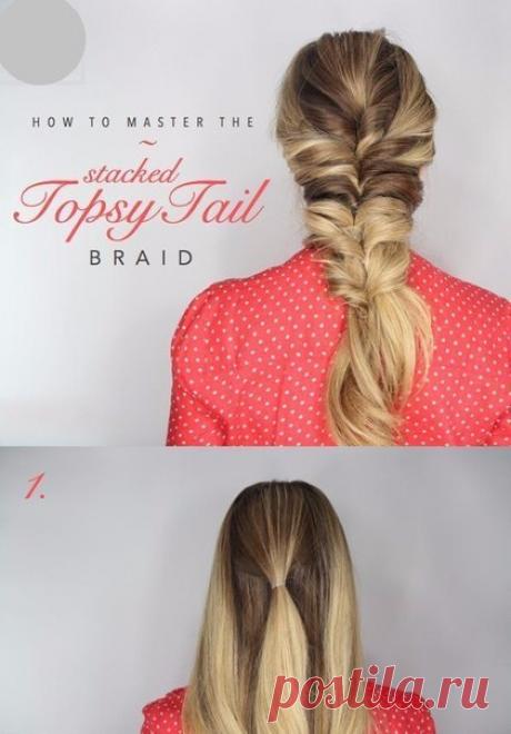 Идея лёгкой причёски для длинных волос