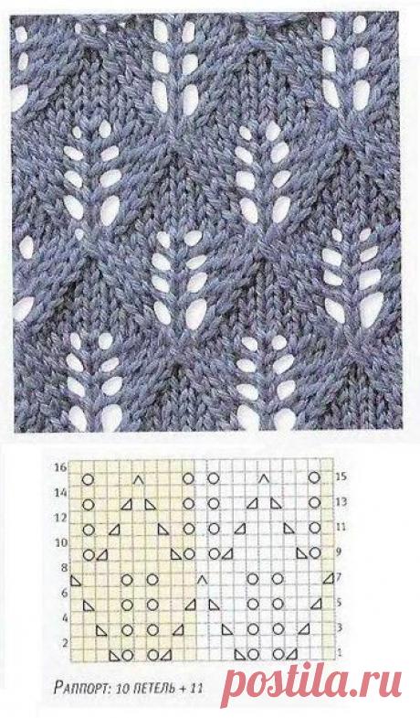 Узор спицами, похожий на колоски в сотах