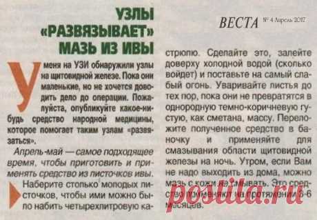 Узлы на щитовидной железе &quot;развязывает&quot; мазь из ивы