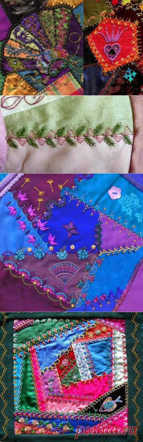 Crazy quilt stitches для вдохновения
