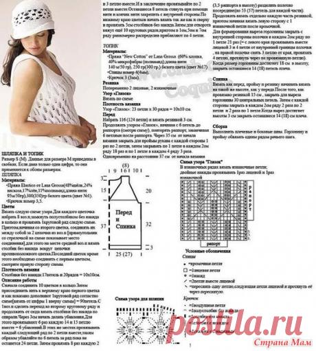 Белый топ спицами ажурным узором - Вязание - Страна Мам