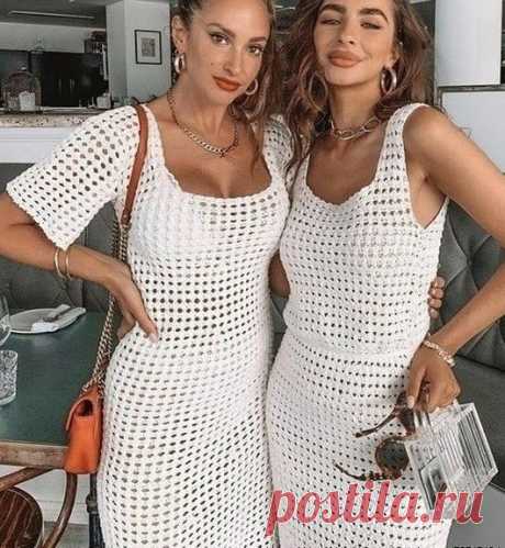 Сарафан и платье для летнего отдыха, вяжем крючком