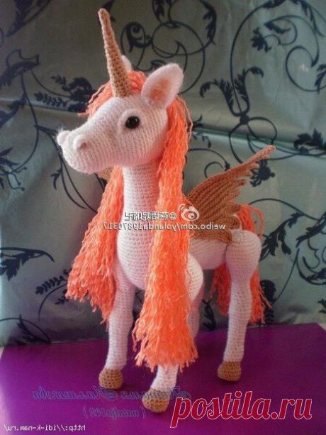 Схема вязания единорога пегаса крючком с описанием работы