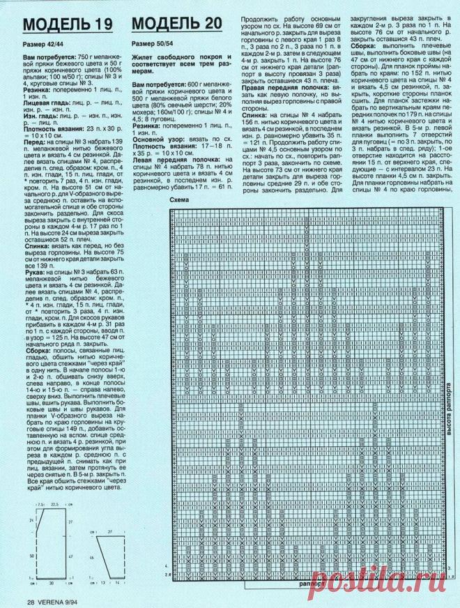 VERENA 1994г. Новое для осени:узоры и пряжа,сельский стиль,короткое надетое на длинное,элегантный город. | Вяжем s Biront | Дзен