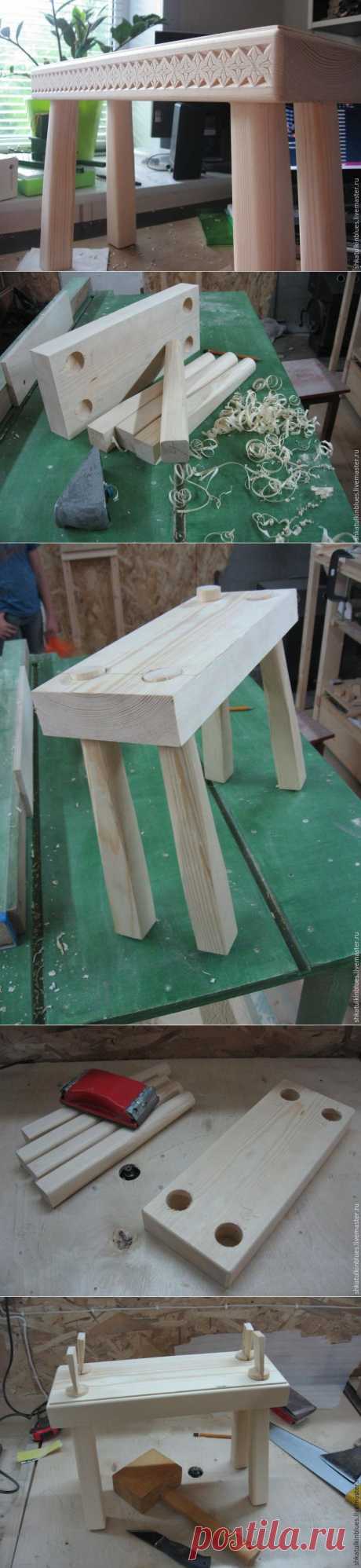 Изготовление деревянной лавочки без гвоздей и клея