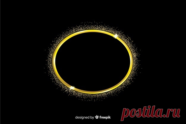 Блестящая золотая рамка с блестками и дымом | Бесплатно векторы