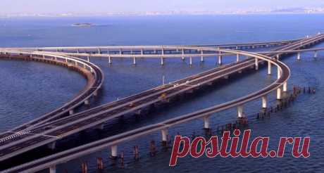 Циндаоский мост в Китае — самый длинный мост через водные пространства, который соединяет город Циндао с районом Хуандао.