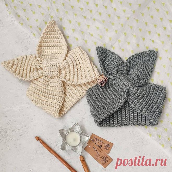 Повязка на голову, крючком. Схемы. / knittingideas.ru