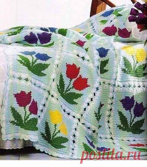 Плед с тюльпанами | Искусница