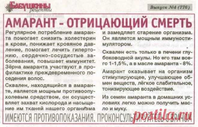 Амарант - отрицающий смерть