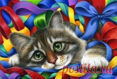 Очарование кошек на картинах Ирины Гармашовой Художник Ирина Гармашова (Irina Garmashova) шесть лет обучалась в Художественной Академии Санкт-Петербурга, после чего начала успешную профессиональную карьеру.В 2000 году она вышла замуж и вместе с м...