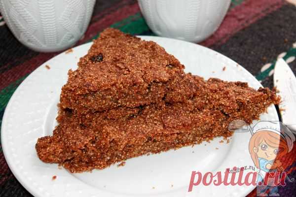 Пирог из гречневой муки с морковью: изюм, лимон, корица, сахар