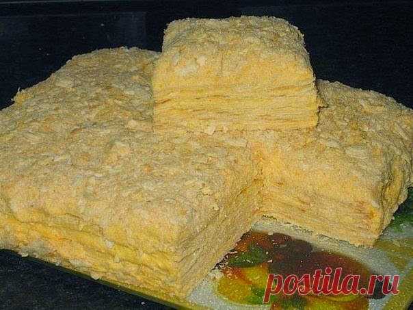 Вкуснейшие Рецепты: Торт "Наполеон" из быстрого слоеного теста на сметане