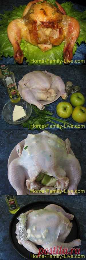 Курица фаршированная яблоками- рецепт с пошаговым фото фаршированной курицы
