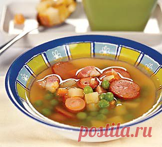 Гороховый суп с сосисками, суп. Пошаговый рецепт с фото на Gastronom.ru