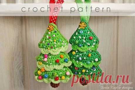 Crochet Pattern Christmas Tree Ornament от beatakapturdesigns