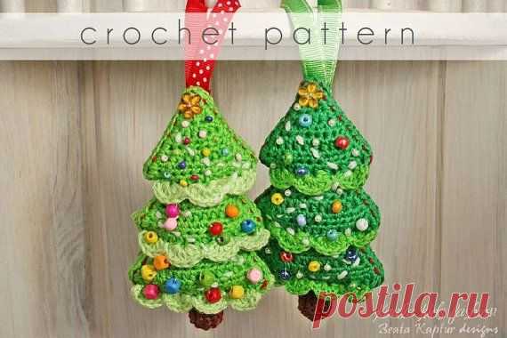 Crochet Pattern Christmas Tree Ornament от beatakapturdesigns
