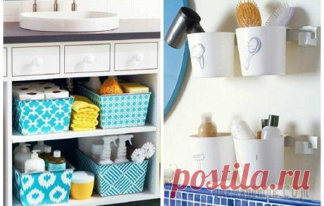 Хранение в маленькой ванной: интересные идеи и наглядные примеры