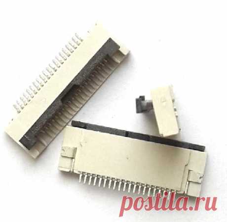Коннектор 20 pin для FFC FPC шлейфов с фиксатором, нижние контакты, шаг 0,5 мм  Купить SMD гнездо 20 pin для FFC FPC шлейфов с фиксирующим Flip-Lock зажимом