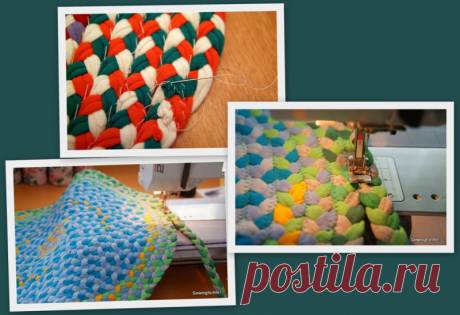 Коврик из старых футболок: как сшить косичкой по мастер-классу