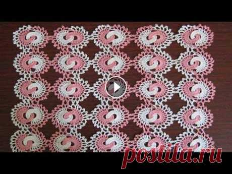 САЛФЕТКА КРЮЧКОМ ИЗ КОЛЕЧЕК - вязание мотива Как связать необычный мотив - восьмерку из колечек крючком для салфетки или пледа по схемам из японских журналов. Как соединять мотивы: Если видео Вам...