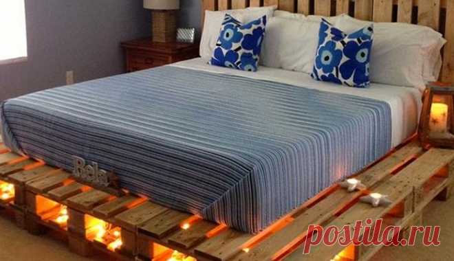 Практично и долговечно: 15 примеров самодельных кроватей из поддонов . Милая Я