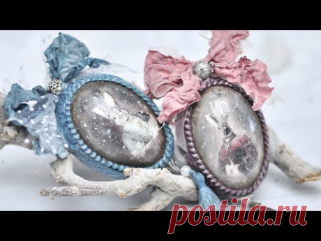 Decoupage pisanka retro z zajączkami - DIY tutorial