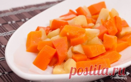 Запеченная тыква с яблоками