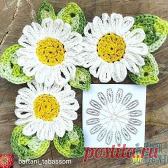 Цветы крючком. Схемы. Часто бывает, что нужна схема красивого цветочка для украшения изделия. 