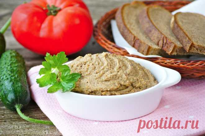 Паштет из ливера, но не из печенки (из куриных сердечек)