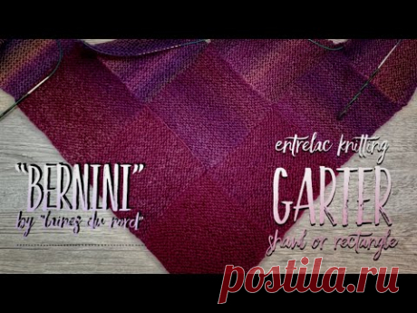 ЭНТЕРЛАК СПИЦАМИ ПЛАТОЧНЫМ УЗОРОМ ЧАСТЬ 2: ОТ УГЛА / ENTRELAC KNITTING GARTER PART 2