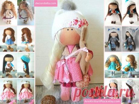 Fabric Rag Doll, Art Cloth Doll, Beauty Baby Doll, Interior Decor Doll, Tilda Doll Handmade, Gift for Girl, Textile Nursery Doll by Olga Gn Hello, dear visitors!  This is handmade interior doll created by Master Olga Gn (Ulyanovsk, Russia). Doll is 30 cm (11.8 inch) tall. All dolls stated on the photo are mady by artist Olga Gn. You can find them in our shop searching by artist name: