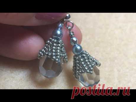 Белый цветок ромашки серьги diy. Как сделать серьги из бисераКристалл Падение Серьги Бисером Крышка-Фасетка Шкатулка Для Драгоценностей