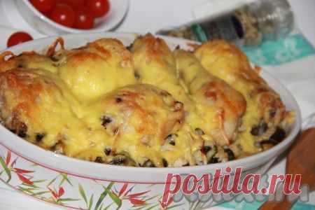 Куриные ножки с картошкой и грибами в духовке (рецепт с фото) | RUtxt.ru