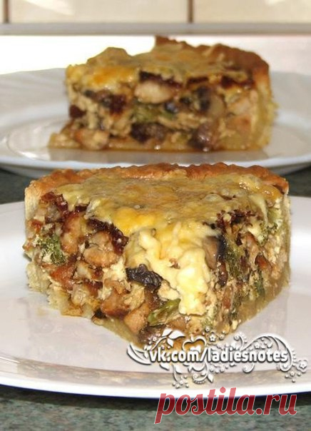 Киш с курицей и грибами / Библиотека рецептов