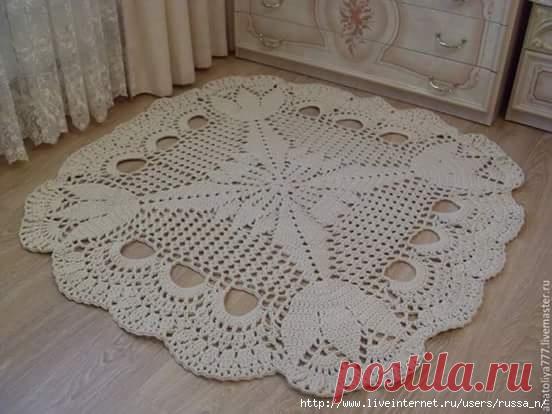 Квадратный коврик крючком. Схема. / knittingideas.ru