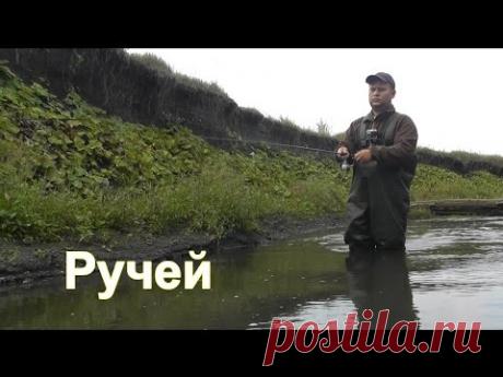 Ручей. Ловля на микроколебалку