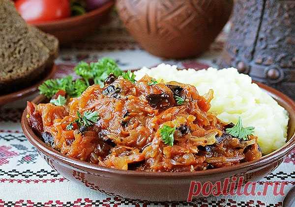 Смаженина из квашеной капусты по-охотничьи