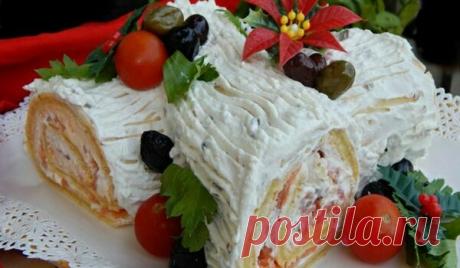 Закуска «Рождественское полено»