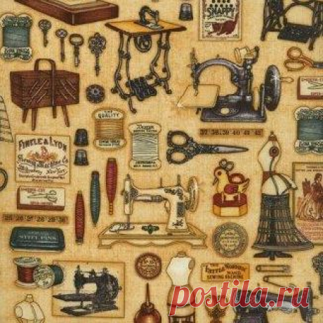 Ателье винтаж на кремовом 1615-001 - Старый портной &lt;- RJR &lt;- Ткани - Каталог | StitchCraft