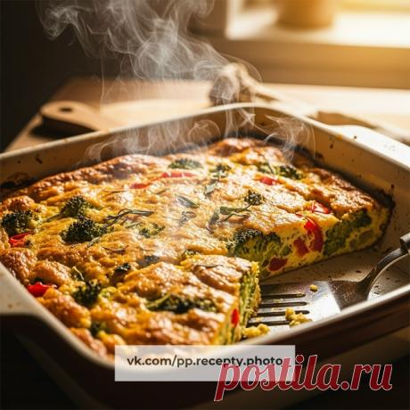 Пост на стене Ужин — 🥦 Овощная запеканка «Эдем» с брокколи и клетчаткойТёплая, очень лёгкая запеканка: море овощей, немного белка и клетчатка — живот доволен, калории спокойные.Ингредиенты (на всё блюдо):🥄 Овощная смесь (морковь, цветная капуста, зелёная фасоль, горошек) — 500 г🥄 Брокколи (соцветия) — 300 г🥄 Перец сладкий замороженный — 100 г🥄 Яйца куриные — 250 г (5 шт.)🥄 Молоко 1,5 % — 150 г🥄 Петрушка свежая — 10 г🥄...