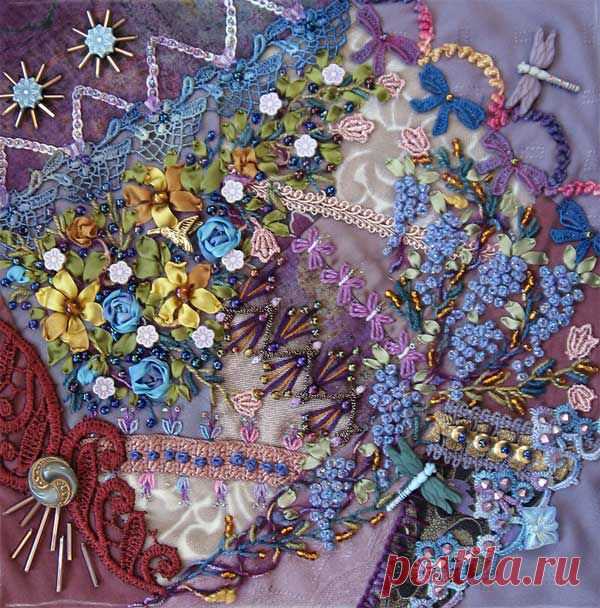 Сочетание техники «крейзи квилт» и вышивки в потрясающих работах мастеров - Ярмарка Мастеров - ручная работа, handmade