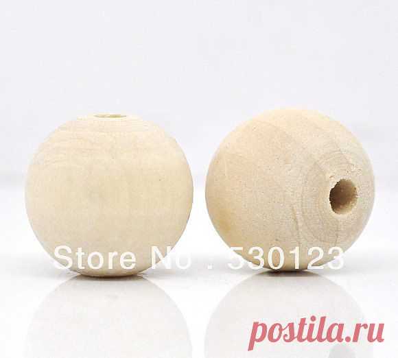Free Shipping Wholesale 22mm Natural Ball Wood Spacer Beads Loose Bead 50pcs/lot 028006(15)-in Beads from Jewelry on Aliexpress.com