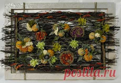 Впечатляющие картины в технике флористического коллажа - Рукоделие